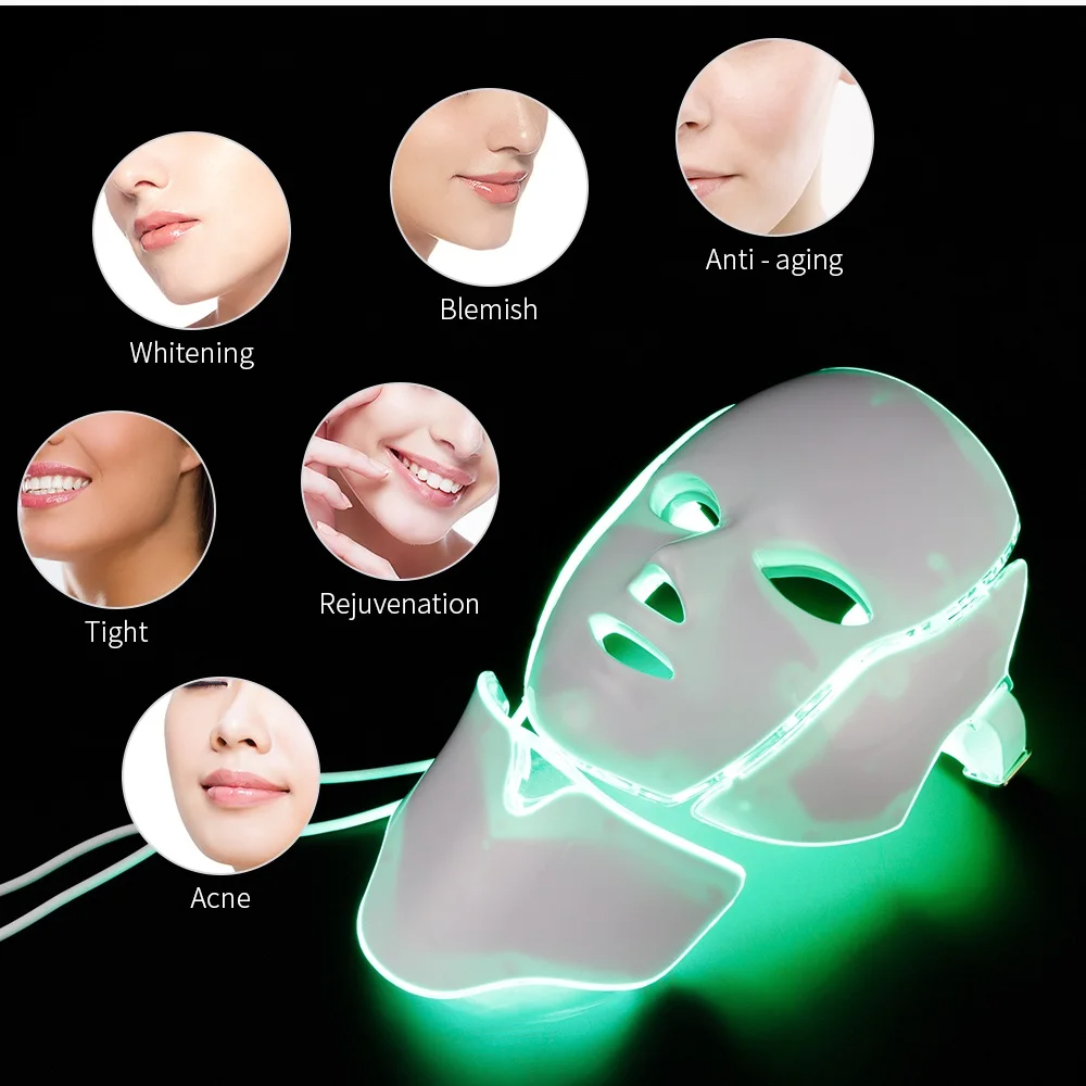 Masque LED thérapie pour skin care à la maison cou et visage